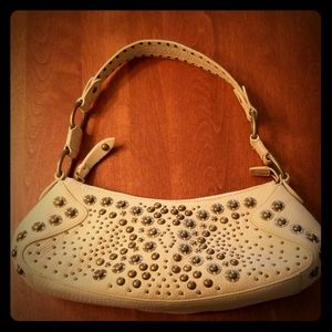 COPY - Cole Haan Cream Leather Bronze Studded Handbag